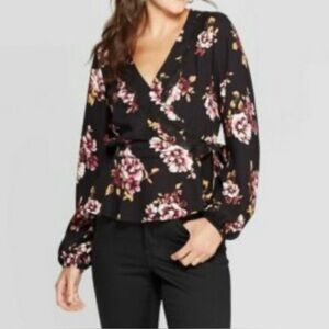 Vince Camuto Black Floral Blouse